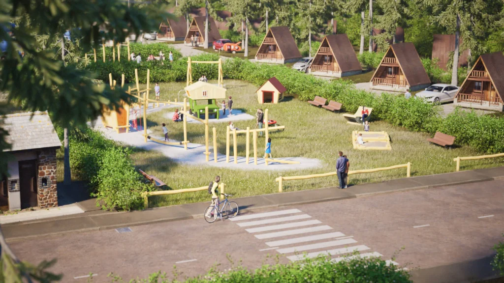 Spielplatz-Konzept für einen Campingplatz