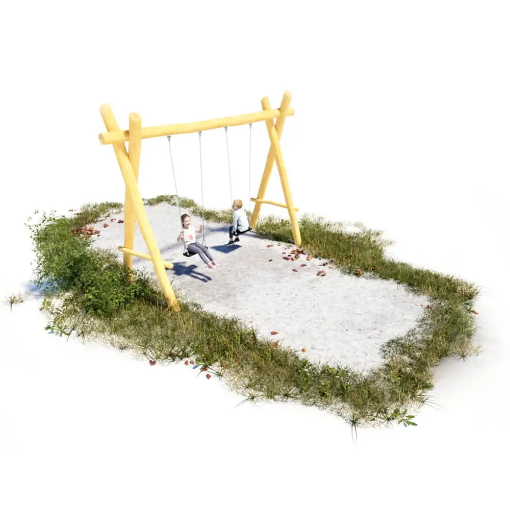 Doppelschaukel aus Robinienholz