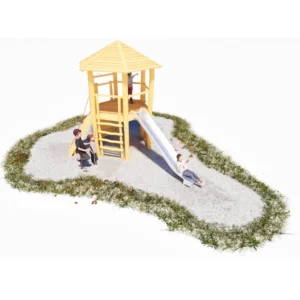 Spielturm 6Eck mit Rutsche und diversen Anbauteilen