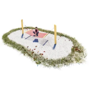 Spielplatz Hängematte aus Herkulestau an stabilen Robinienpfosten