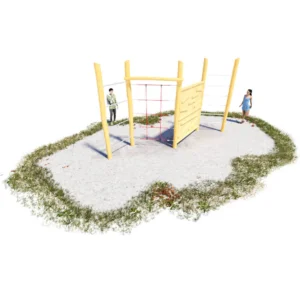 Spiel und Sportgerät Kletter-Varieté aus mehreren Segmenten mit Sprossenwänden, Kletterwänden und Kletternetzen