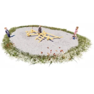 Kleinkinder Balanciergerüst Raute, in doppelrautenform angeordnete waagrechte und diagonale Robinienstämme